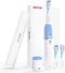 BESTEK Sonic Electric Toothbrush - IPX67 Waterproof, Rechargeable with Multiple Modes, 3 Replacement Brush Heads, Blue