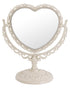 XPXKJ 7 Inch Vintage Heart Mirror, Elegant Desk Makeup Mirror with Double Sided 360 Degree Rotation
