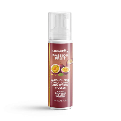 Locsanity Passion Fruit Alcohol-Free Conditioning Mousse for Dreadlocks, Locs, and Loose Natural Hair
