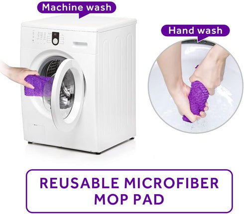 16.5 Inch Microfiber Replacement Mop Pads, Reusable 3 Pack Flat Heads for Wet or Dry Floor Cleaning