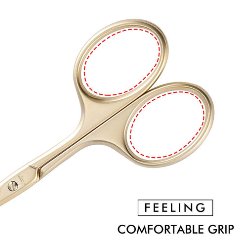 LIVINGO 3.75" Small Safety Facial Nose Hair Scissors, Curved Blade with Rounded Tip for Manicure and Eyebrow