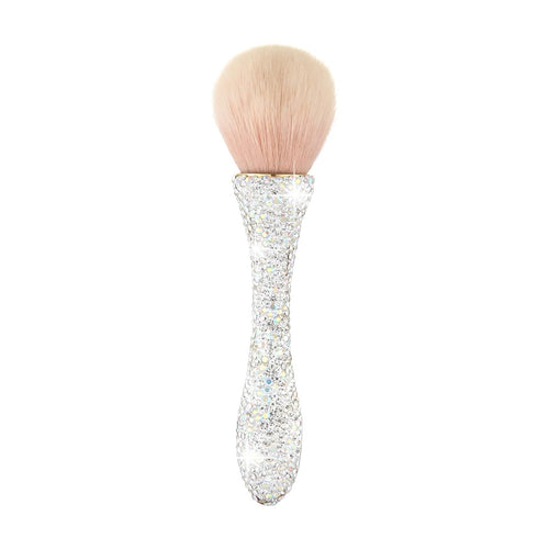 Shiny Rhinestone Portable Makeup Brush, Bling Crystal Professional Face Cosmetics Tool for Liquid Foundation, Powder,