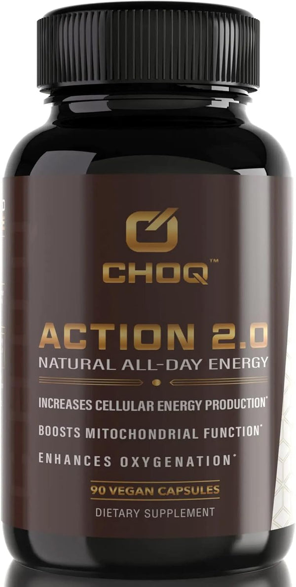 CHOQ Action 2.0 | Natural All-Day Energy | 90 Vegan Capsules | Rhodiola Rosea