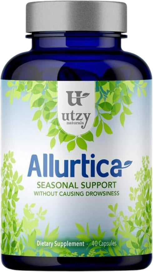 Allurtica Sinus & Respiratory Support Supplement, Quercetin and Stinging Nettle, 40 Capsules