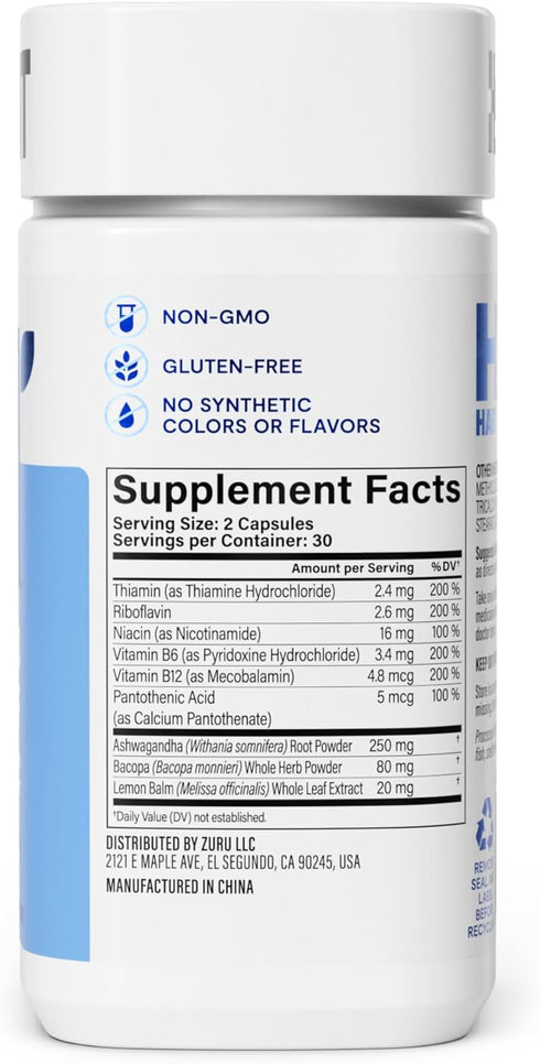 HABIT Stress Relief Supplement | 60 Capsules | Supports Relaxation & Mood Balance, Vegan, Non-GMO