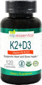 ELP ESSENTIAL Vitamin K2 with D3 Supplement, 120 Capsules for Bone and Heart Health, K2+D3 Vitamins