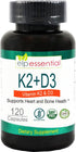 ELP ESSENTIAL Vitamin K2 with D3 Supplement, 120 Capsules for Bone and Heart Health, K2+D3 Vitamins