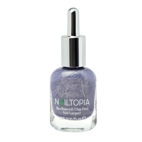Nailtopia Plant-Based Chip Free Nail Lacquer, Non Toxic Long-Lasting Polish - Stay Inspired (Medium Purple With Gold