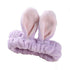 LOVEF 5Pcs Bunny Ear Cosmetic Headband Fluffy Elastic Hairband for Shower, Spa, Party, Facial Mask