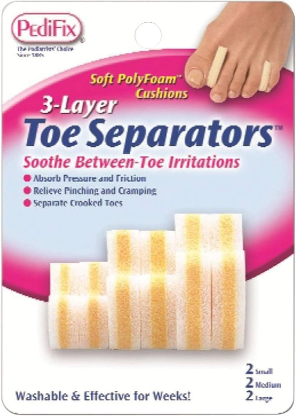 PediFix 3 Layer Toe Separators, 6/box