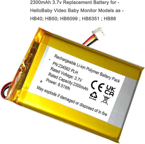 XINLANTECH 2300mAh HB6351 /HB50 HB40 Battery Replacement for HelloBaby / Video Baby Monitor