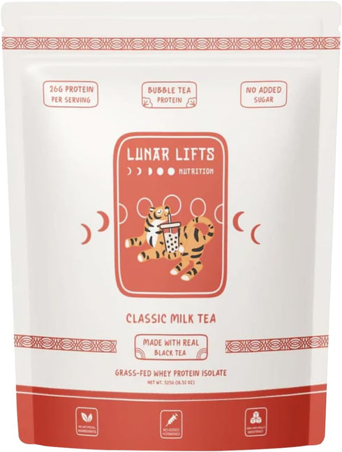 Classic Milk Tea Boba Protein Powder - Whey Protein Isolate - 26g Grass Fed Protein - No Added Sugar