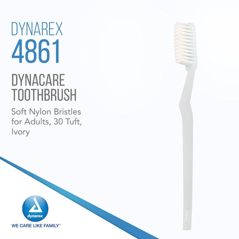 Dynarex 4861 Toothbrushes, Adult 30 Tuft, 144 Pack