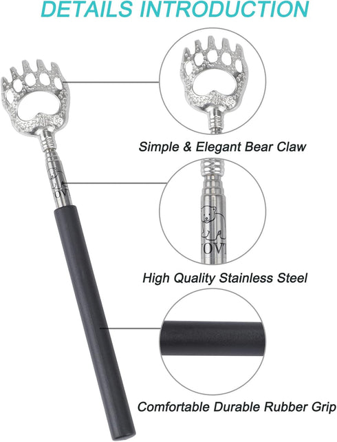 WOVTE Bear Claw Extendable Back Scratcher, Stocking Stuffers for Men and Women, Gifts for All Occasions
