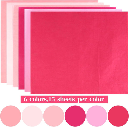 CCINEE 90 Sheets Pink Tissue Paper Bulk, Gift Wrapping Paper for DIY Valentine's Day and Birthday