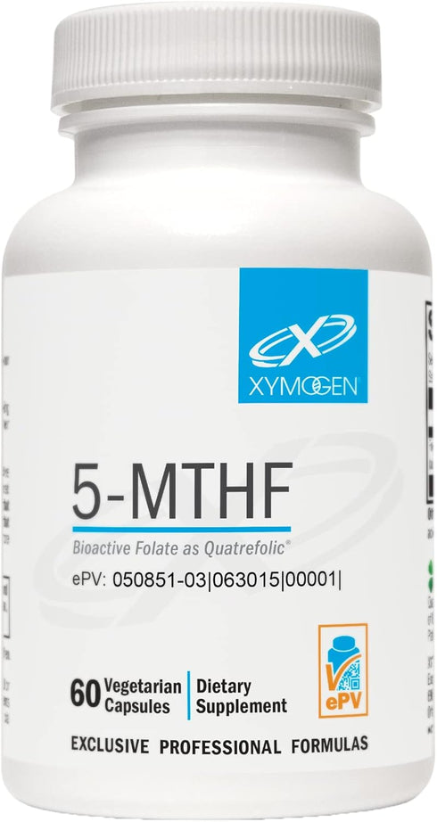 XYMOGEN 5 MTHF - 3,400 mcg DFE Bioactive Folate Supplement - 60 Capsules