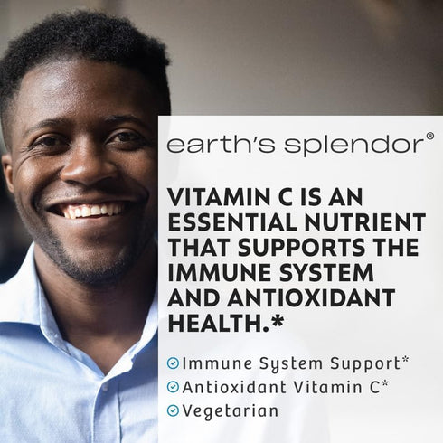Earth's Splendor Immune Support Supplements, with Vitamin C & Rose HIPS, Gluten Free, 100 Tablets