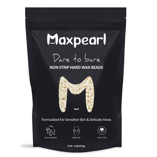 Maxpearl Wax Beads for Facial Hair Removal, 1LB Hypoallergenic Hard Wax Beans for Sensitive Skin