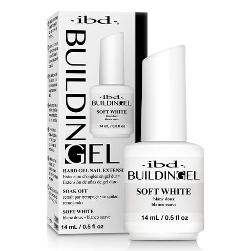 IBD Hard Gel Nail Extension, Soft White Building Gel, 0.5 oz