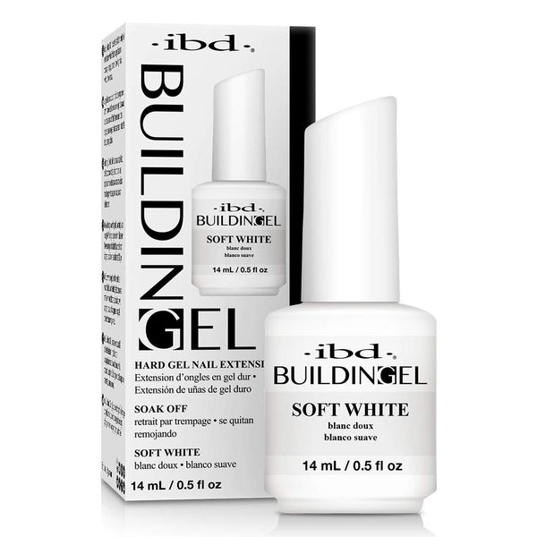IBD Hard Gel Nail Extension, Soft White Building Gel, 0.5 oz