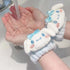 Kawaii Spa Headband and Wristband Set for Face Washing, Soft Skincare Headbands for Women Girls, Fluffy Makeup