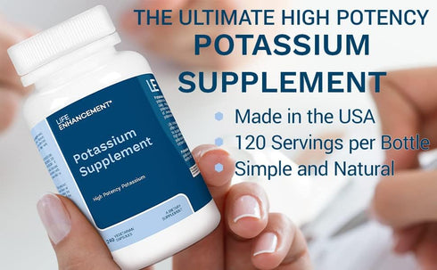 Life Enhancement Potassium Supplement - 1020 mg, 240 caps, 120 Servings