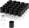 Wresty 25 Pcs Clear Glass Mini Roll On Bottles, Empty Essential Oil Roller Ball Bottles with Black Cap (1ml)