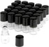 Wresty 25 Pcs Clear Glass Mini Roll On Bottles, Empty Essential Oil Roller Ball Bottles with Black Cap (1ml)
