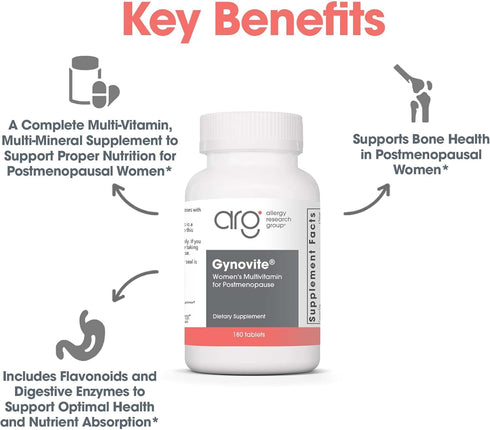 Optimox Gynovite Plus - Menopause Supplements for Women, Multivitamins, Magnesium Support - 180 Count