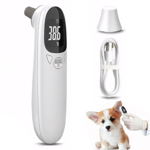 QCdeSoulBLV Ear Thermometer for Pet, Accurate 32-42.9 Ear Temperature Thermometer, Digital USB Rechargeable