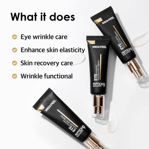 Medi-Peel Peptide9 Hyaluronic Volumy Eye Cream - Anti-Aging, Brightening, Reduces Dark Circles