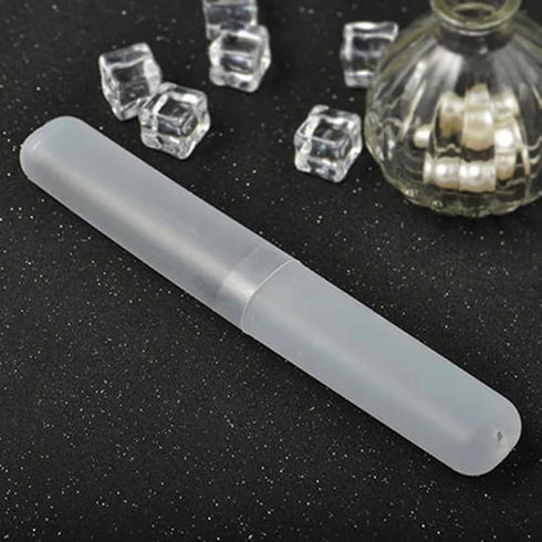 Blue Plastic Toothbrush Case, Portable Travel Storage Box with Dust-Proof Cover and Air Hole