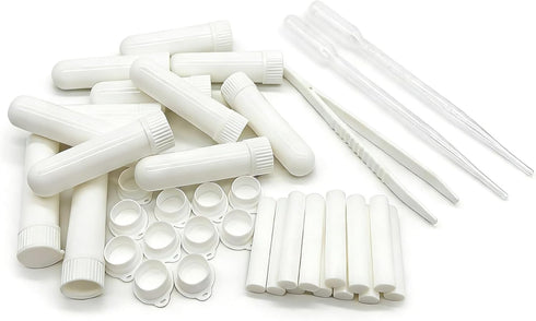 ZIOJOVK 12 Sets Inhalers(12 2 Droppers+1Plastic Essential Oil Aromatherapy Tubes Inhaler Sticks Blank Nasal Complete