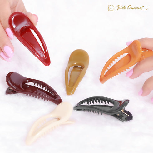 RC ROCHE ORNAMENT 6 Pcs Women's Classic Side Slide Jaw Flat No Slip Opening Eyelet Inner Teeth Alligator Hair Clip