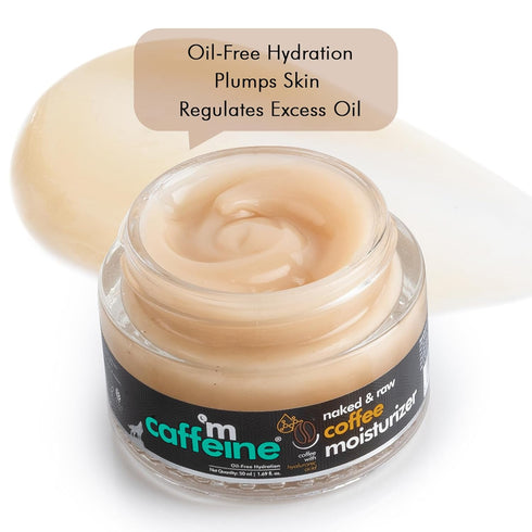 mCaffeine Naked and Raw Coffee Moisturizer - 1.69 oz Gel-Based Lotion, 48-Hour Face Cream Controls Excess Oil