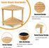 LZDGCC 2-Tier Bamboo Corner Shower Stool, Non-Slip Adjustable Shower Feet Stool for Shaving Legs, Shower Foot Rest