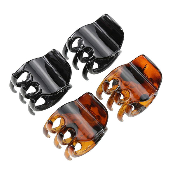 minihope Women's and Girls' Classics, 4 Medium Claw Clips for All Hair Types, Black and Brown