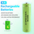 Rechargeable AA Battery NIMH 1.2V Double A 1500mAh High Capacity 2 Pack Pre-Charged Solar Batteries Low Self Discharge for Solar Light Replacement Remotes Flashlight Electronic Toys Household Devices