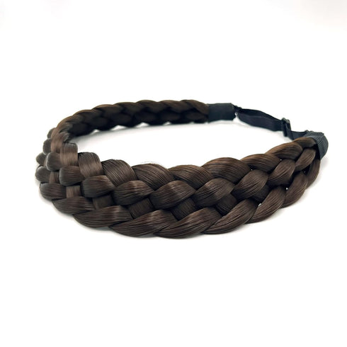 TOECWEGR 5 Strands Synthetic Hair Braided Headband Classic Chunky Wide Plaited Braids Multi Color Ladies Hair