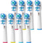 Pack of 8 Replacement Brush Heads Compatible with Oral B - Double Clean Design for Pro 7000, 1000, 8000, 9000, 1500,
