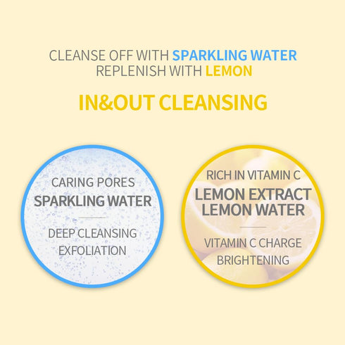 SECRETKEY Lemon Sparkling Peeling Gel, Deep Cleansing Exfoliation, 4.05 oz / 120 ml for Sensitive Skin