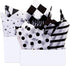 Whaline 120Pcs Checkered Black White Tissue Paper, Star Stripes Polka Dots Pattern for Home Wedding Birthday Gift Wrap