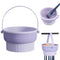 Makeup Brush Cleaner Mat, 3 in 1 Silicone Cleaning Bowl with Drying Holder, Scrubber Tool for Brushes