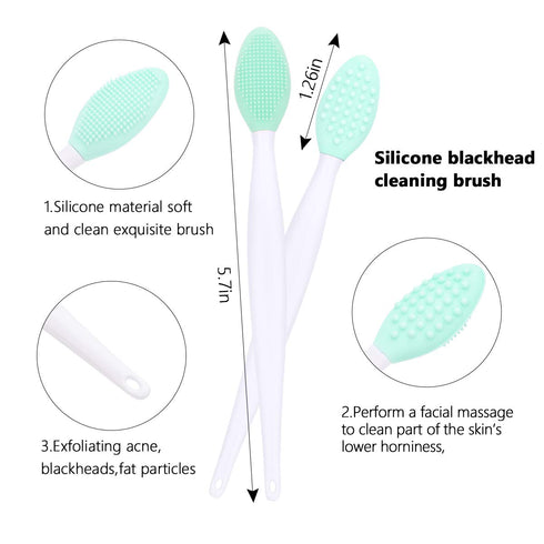 Silicone Face Scrubber, 2pcs Exfoliating Lip Brush, 2pcs Cleansing Brush, 2pcs Face Mask Brush Tool