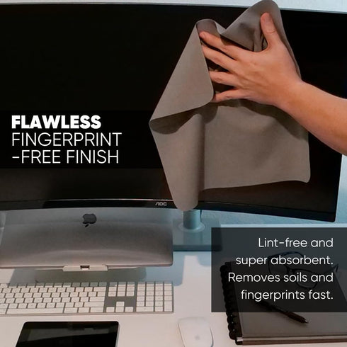 Microfiber Wholesale Premium TV Screen Cleaning Cloth, 14”x14”, 3pk, Soft Microfiber Suede, Scratch-Free for Large TVs