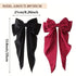 Oversized Long-tail Silky Satin Bow for Hair, Large Black Hair Barrettes for Women Girl, Cute Aesthetic Hair