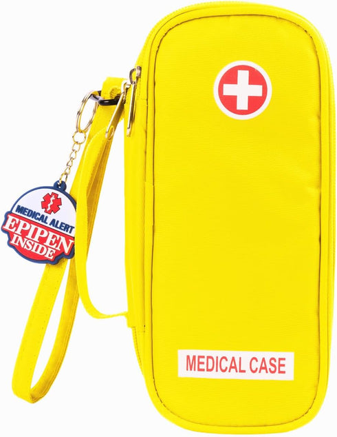 EpiPen Medical Carrying Case, Insulated Travel Medication Organizer Bag for 2 EpiPens, Asthma Inhaler, Allergy