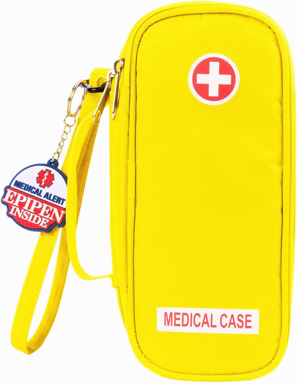 EpiPen Medical Carrying Case, Insulated Travel Medication Organizer Bag for 2 EpiPens, Asthma Inhaler, Allergy