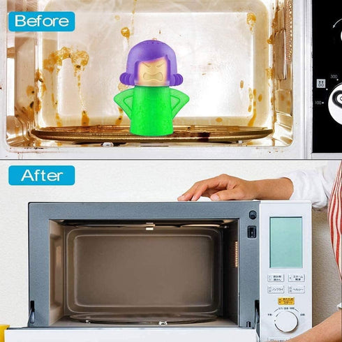 Abnaok 2PCS Angry Mom Microwave Cleaner and Chilly Mama Fridge Deodoriser, Clean in Minutes with English Manual