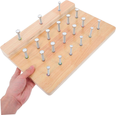 Toyvian Finger Rehabilitation Training Pegboard: Wooden Hand Therapy Board Game Pegboard for Finger Strengthening